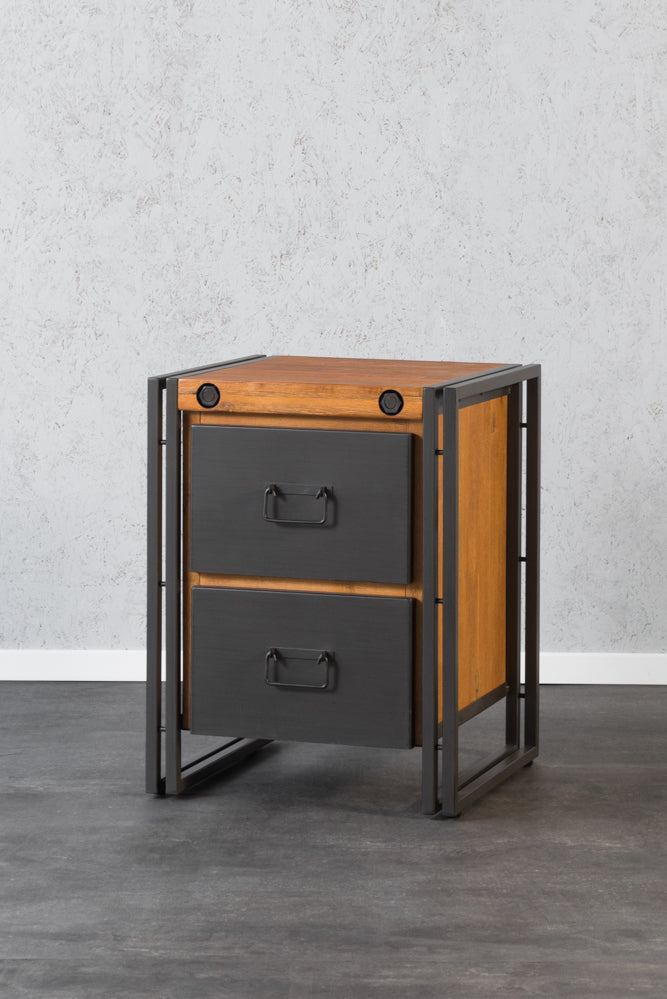 , שידת צד מיטה ,יחידת מגירות מעץ מלא מדגם לופט