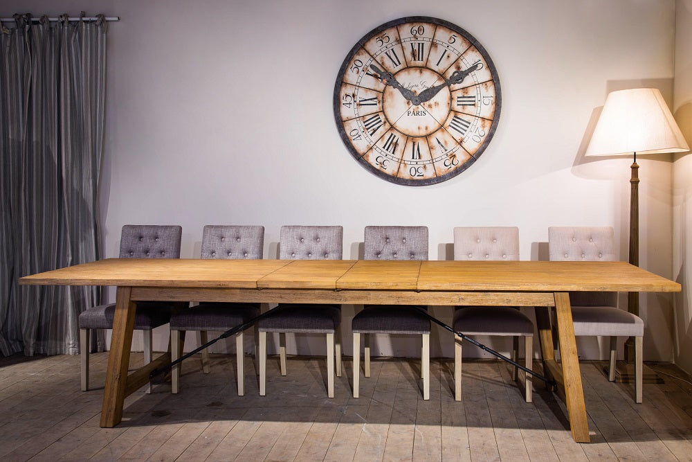 שולחן אוכל נפתח מעץ מלא מקולקציית בורדו