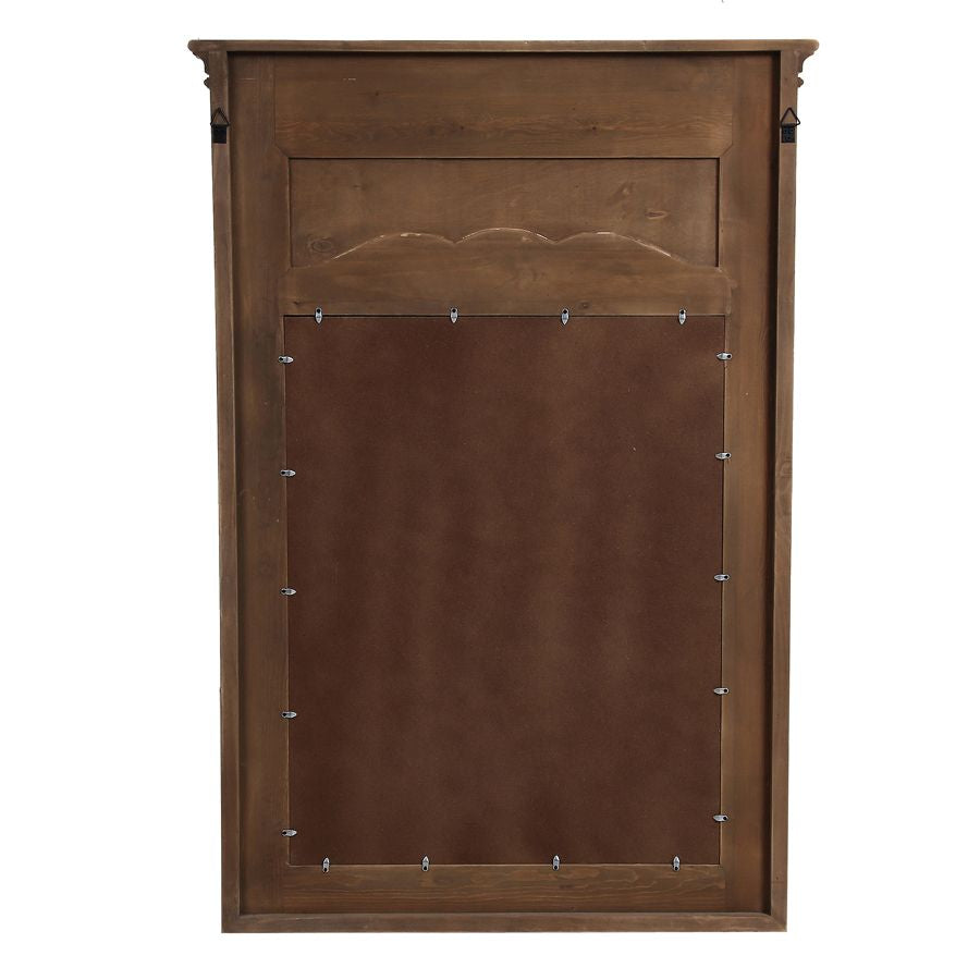 מראה גדולה לתלייה בעלת מסררת עץ מלא מקולקציית שאטו בהיר (לבן עתיק)