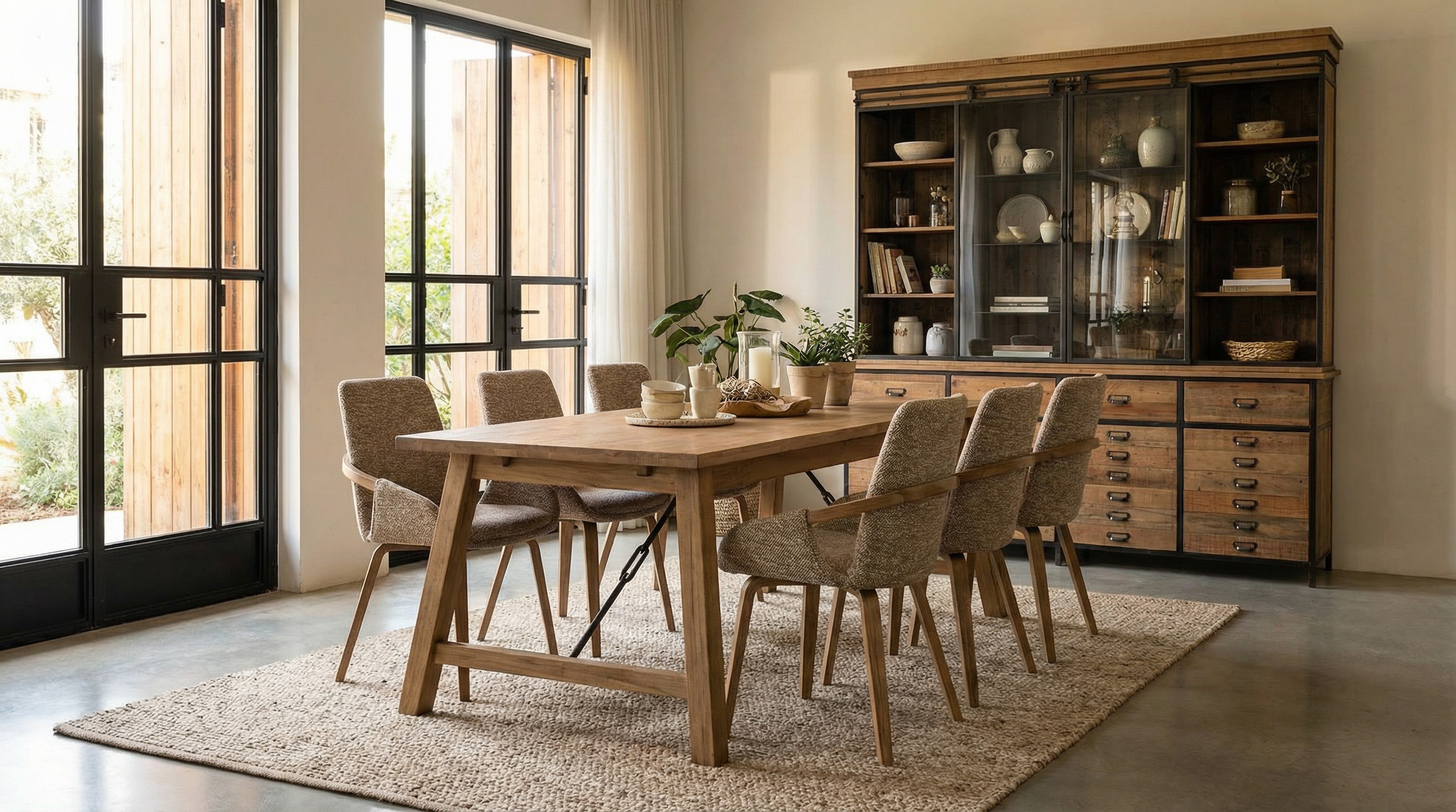 שולחן אוכל נפתח מעץ מלא מקולקציית בורדו