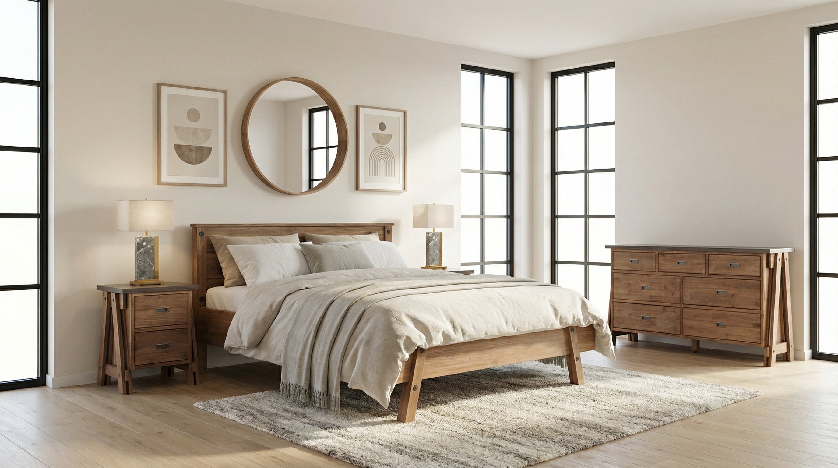 שידת לילה, שידת צד מיטה מעץ מלא מקולקציית בטון