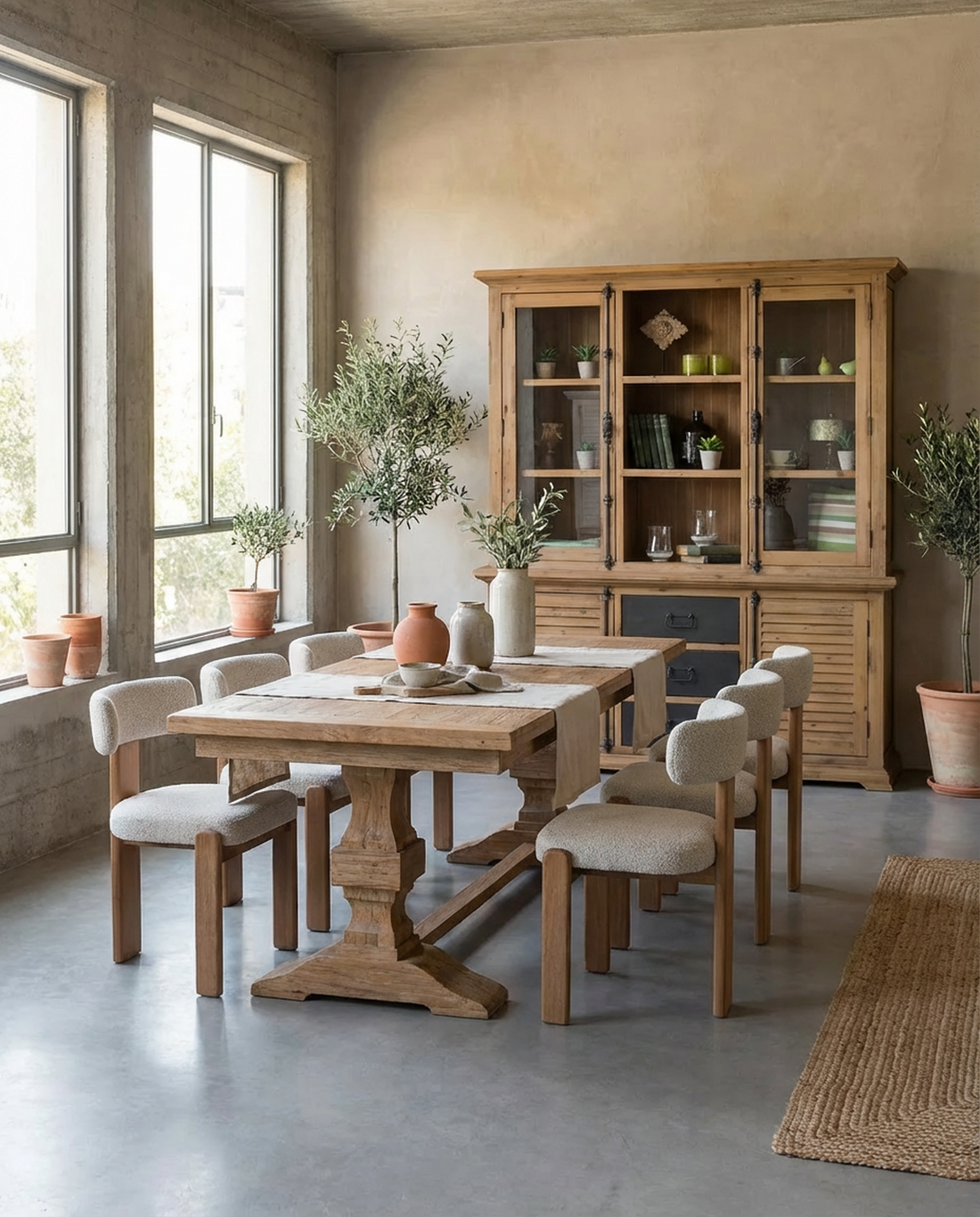 כיסא מרופד רגלי עץ בד בהיר