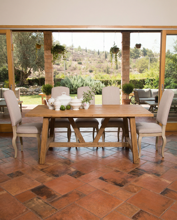 שולחן אוכל מעץ מלא מקולקציית טרפז 160/100- סוג ב'!