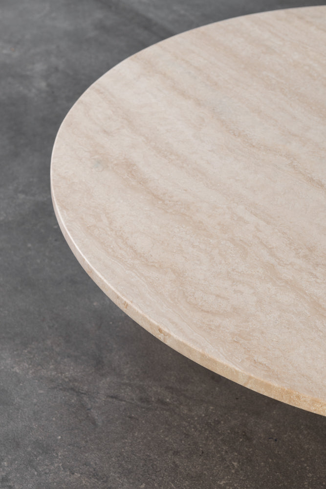 שולחן סלון מעץ ושיש מקולקציית טרוורטין