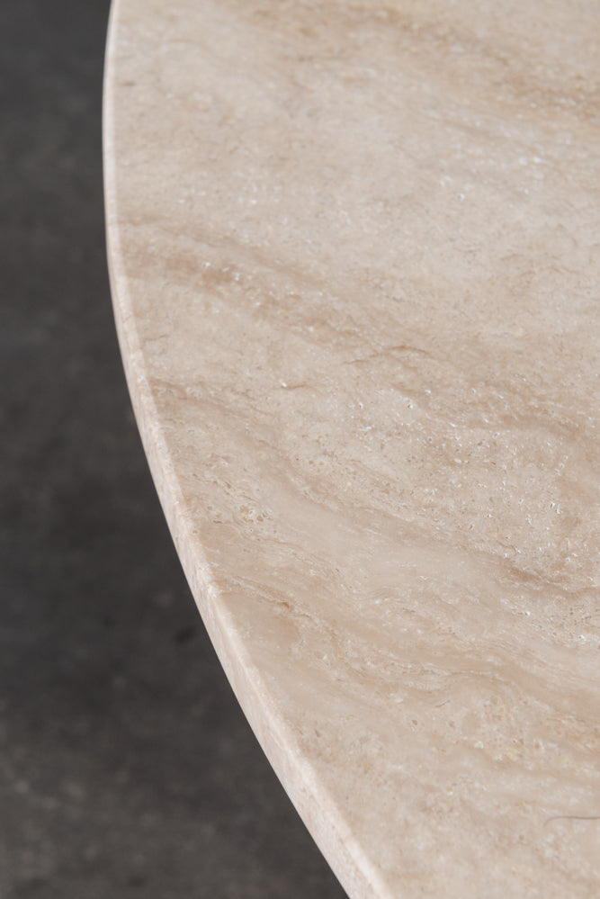 שולחן סלון מעץ ושיש מקולקציית טרוורטין