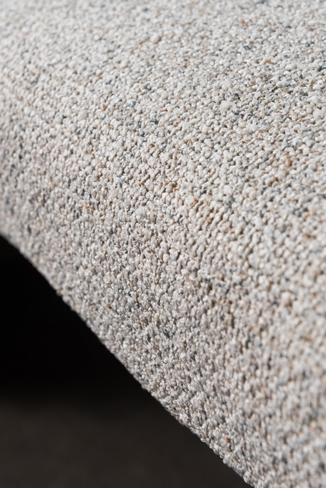 ספסל מרופד עם רגלי עץ - בד בהיר