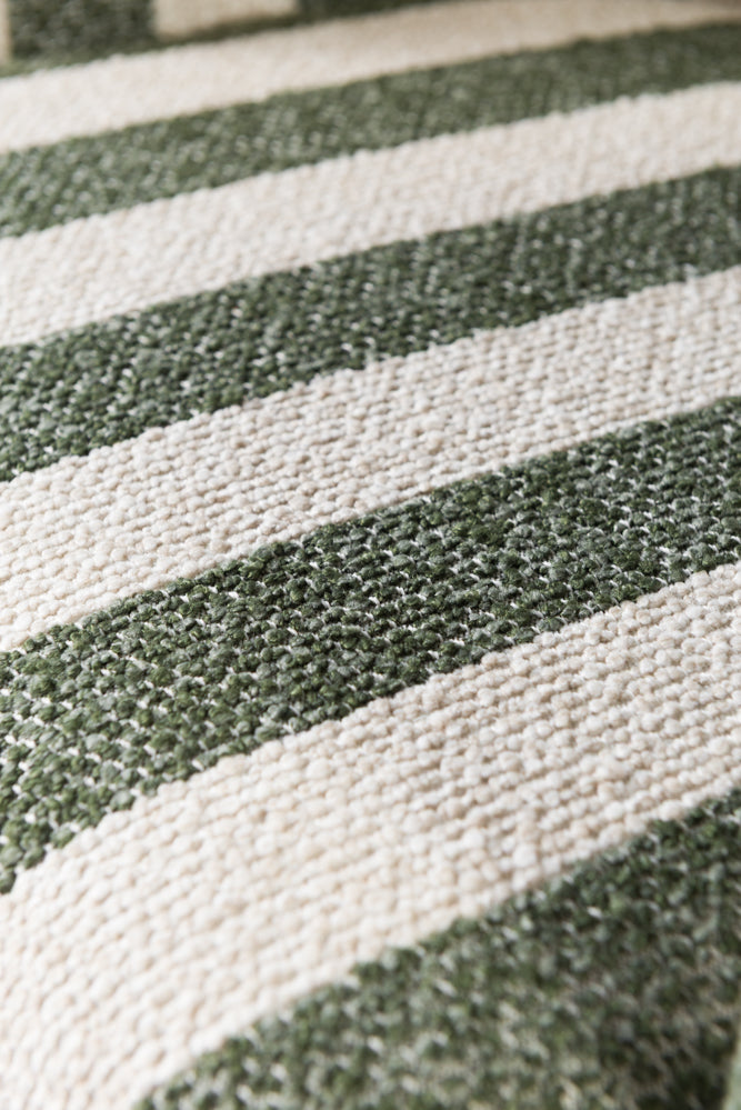 כיסא בר ריפוד מלא בד פסים ירוק