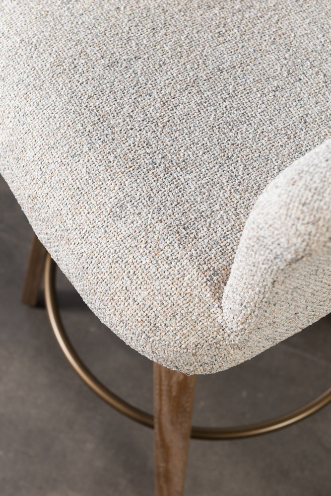 כיסא בר ריפוד מלא בד בהיר