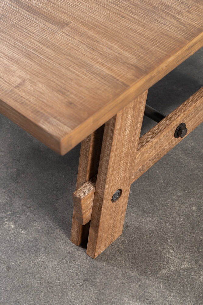 שולחן סלון מעץ מלא מקולקציית בטון - טופ עץ