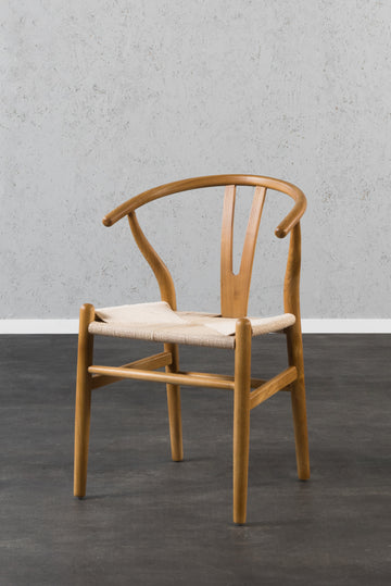 כיסא Y מושב קש עץ טבעי