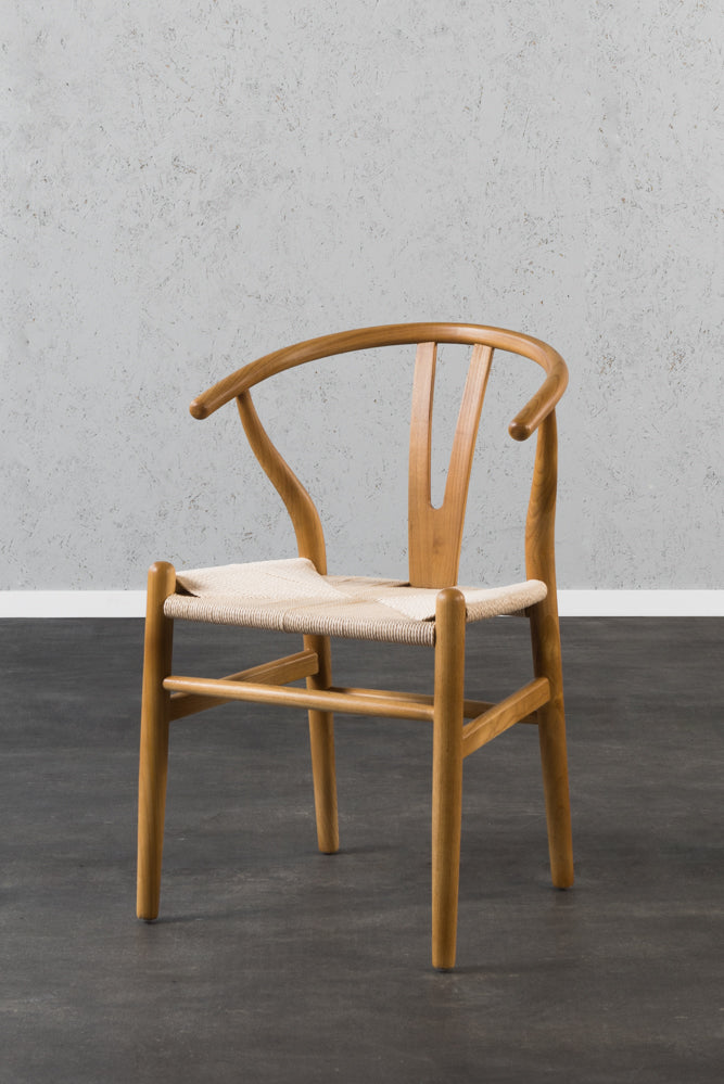 כיסא Y מושב קש עץ טבעי