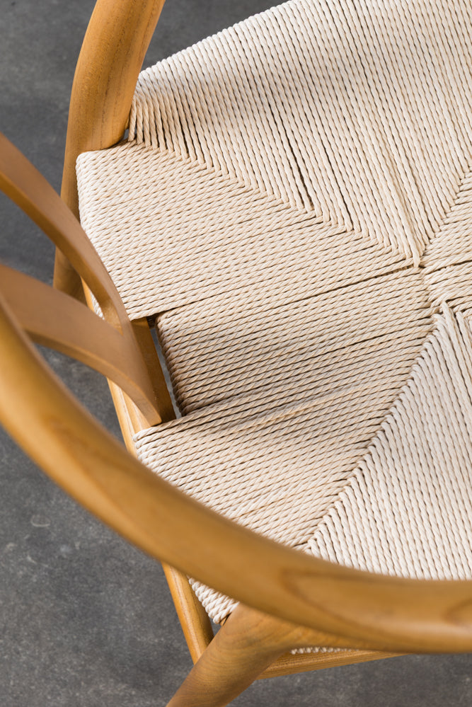 כיסא Y מושב קש עץ טבעי