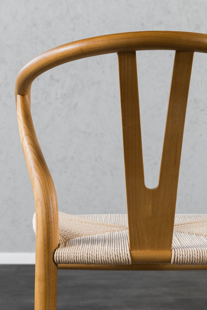 כיסא Y מושב קש עץ טבעי