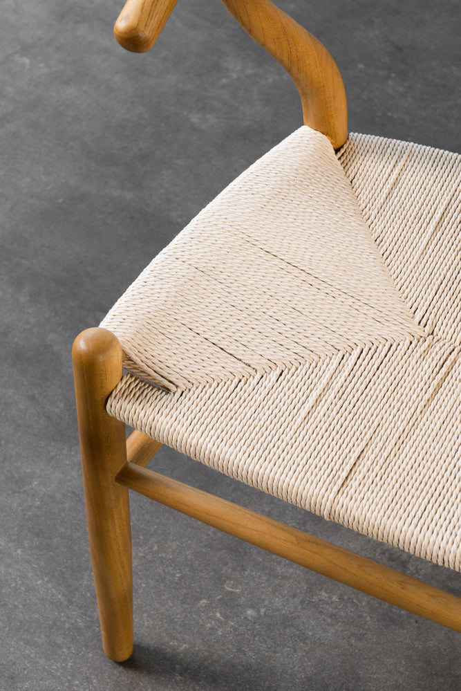 כיסא Y מושב קש עץ טבעי