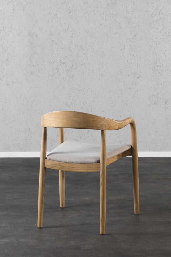 כיסא טוקיו עץ בהיר בד בז'