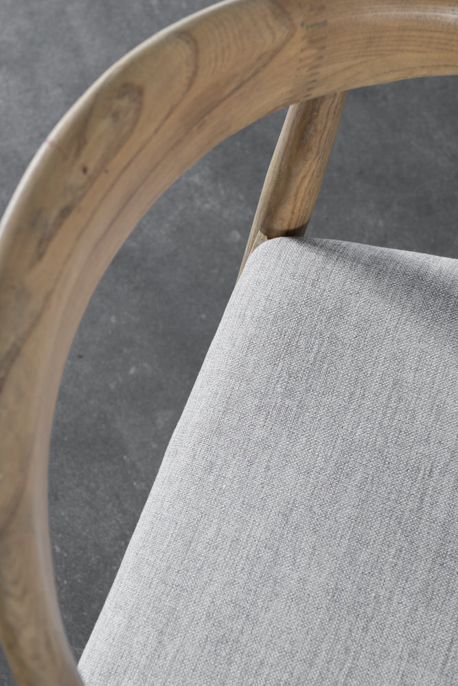 כיסא טוקיו עץ בהיר בד בז'