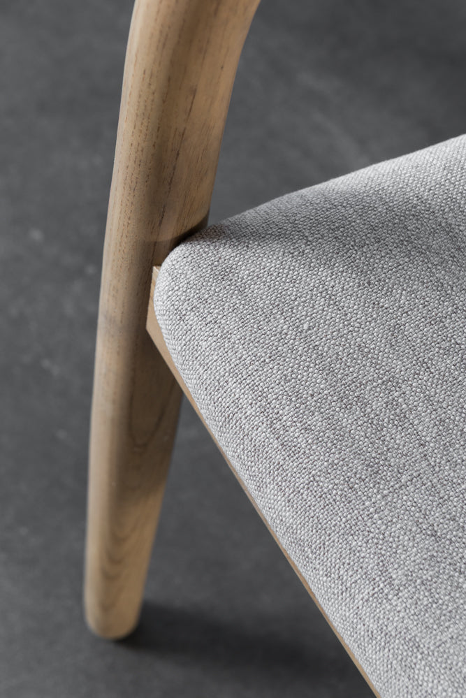 כיסא טוקיו עץ בהיר בד בז'