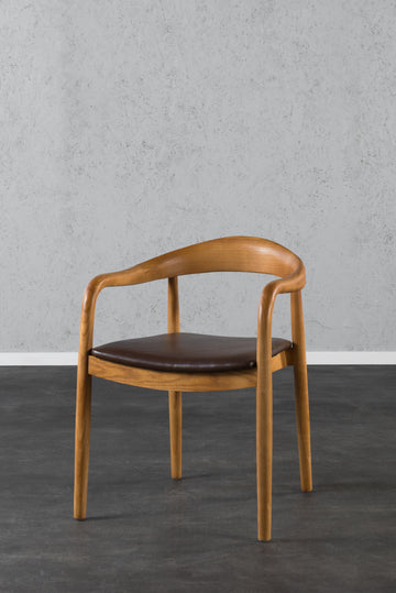 כיסא טוקיו עץ טבעי דמוי עור