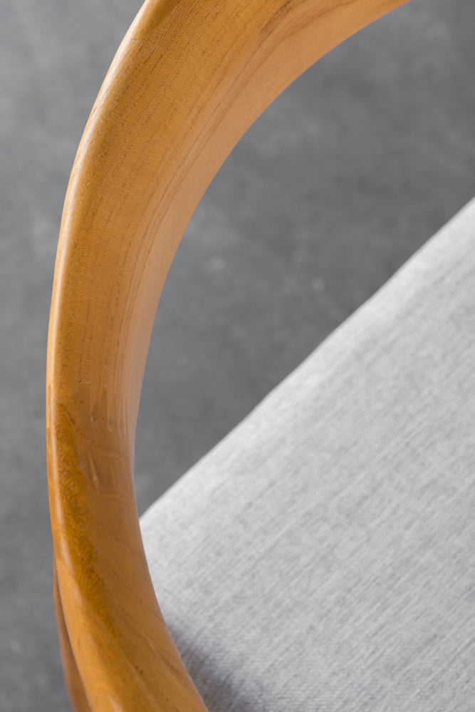 כיסא טוקיו עץ טבעי בד בז'