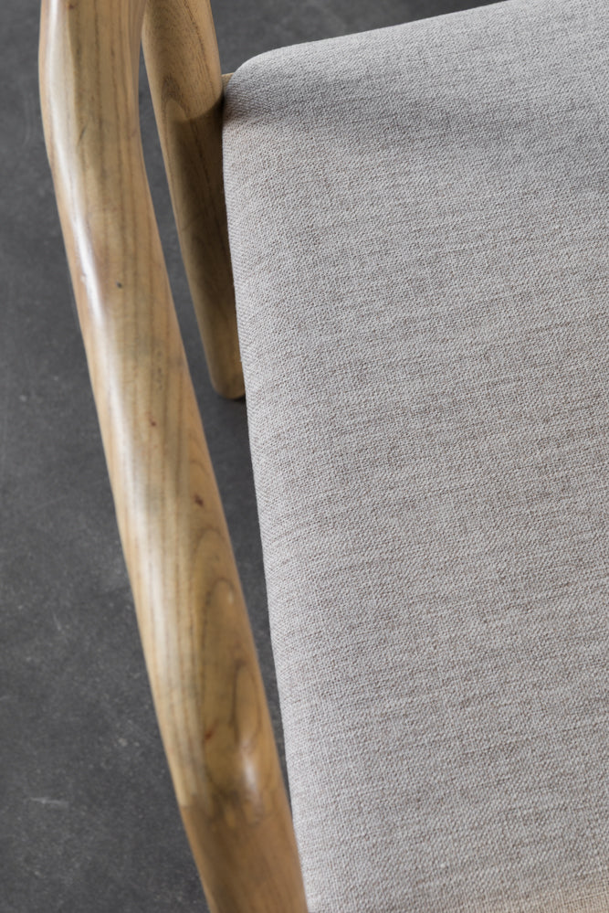 כיסא טוקיו עץ בהיר בד בז'