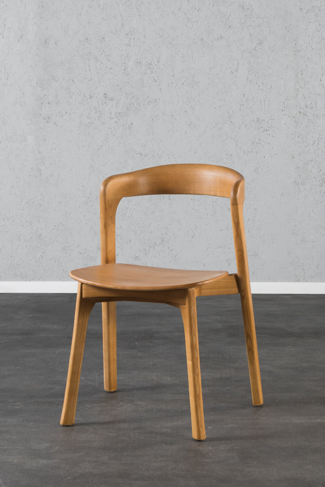 כיסא ירח עץ גוון אחיד