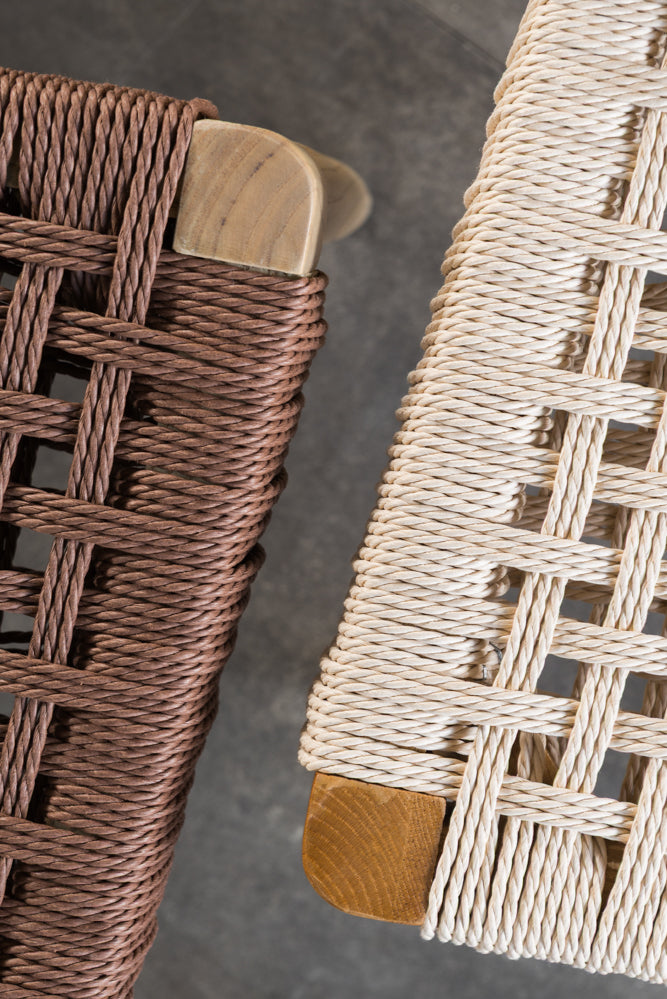 כיסא סהר עץ טבעי מושב חבל