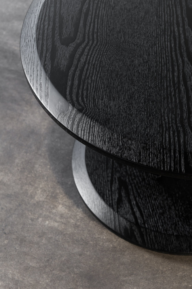 שולחן סלון עגול שחור