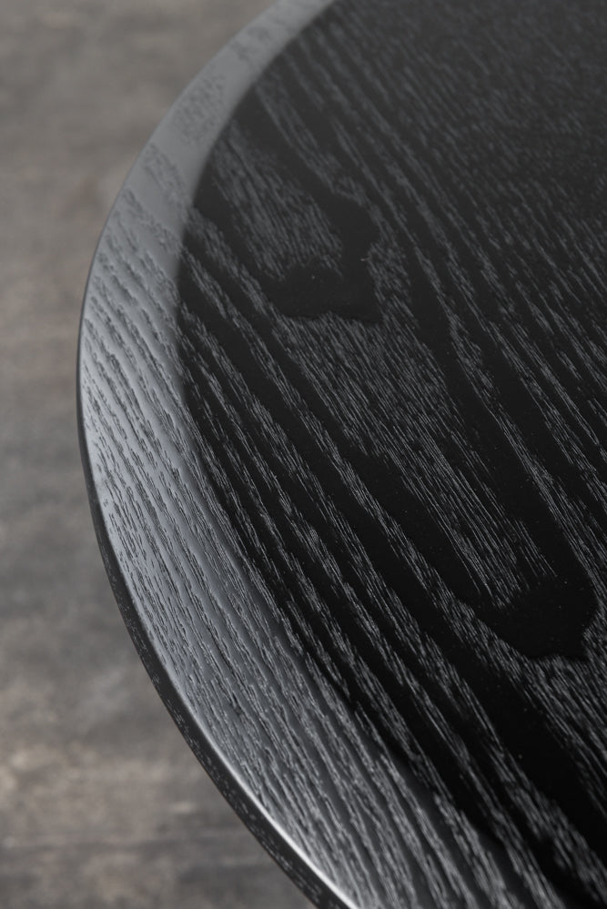 זוג שולחנות סלון שחורים עגולים