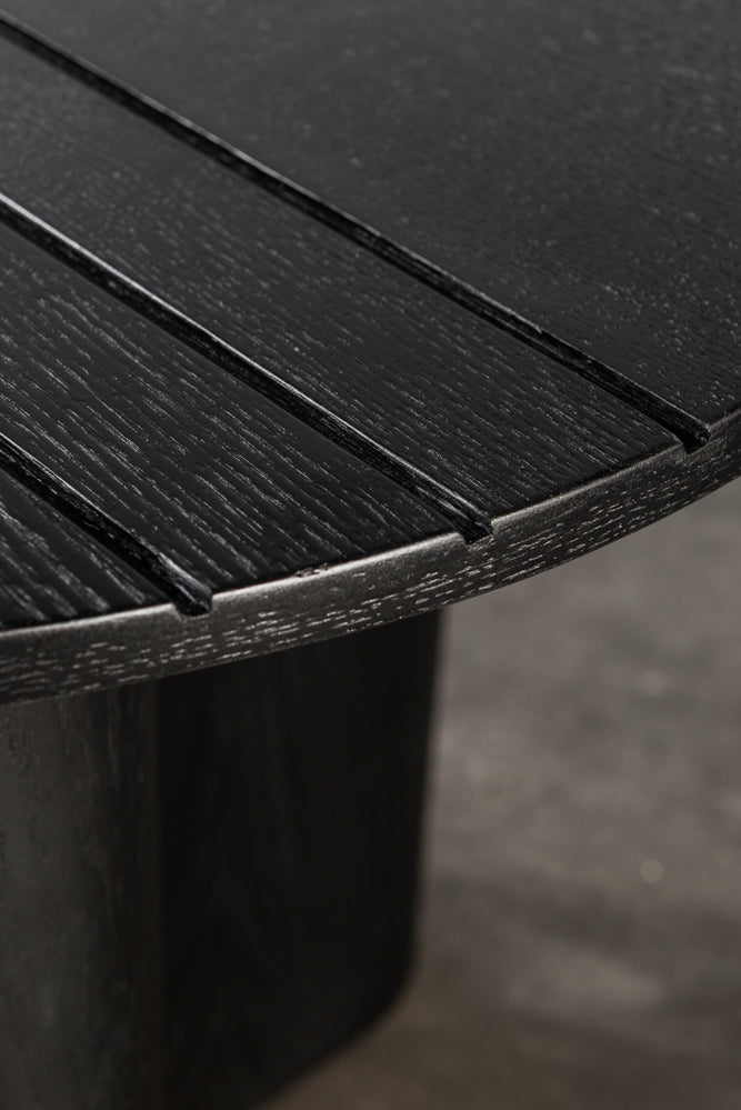 שולחן צד/סלון עגול שחור