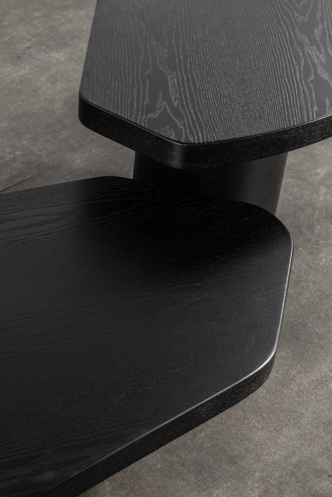 זוג שולחנות סלון שחורים אמורפיים