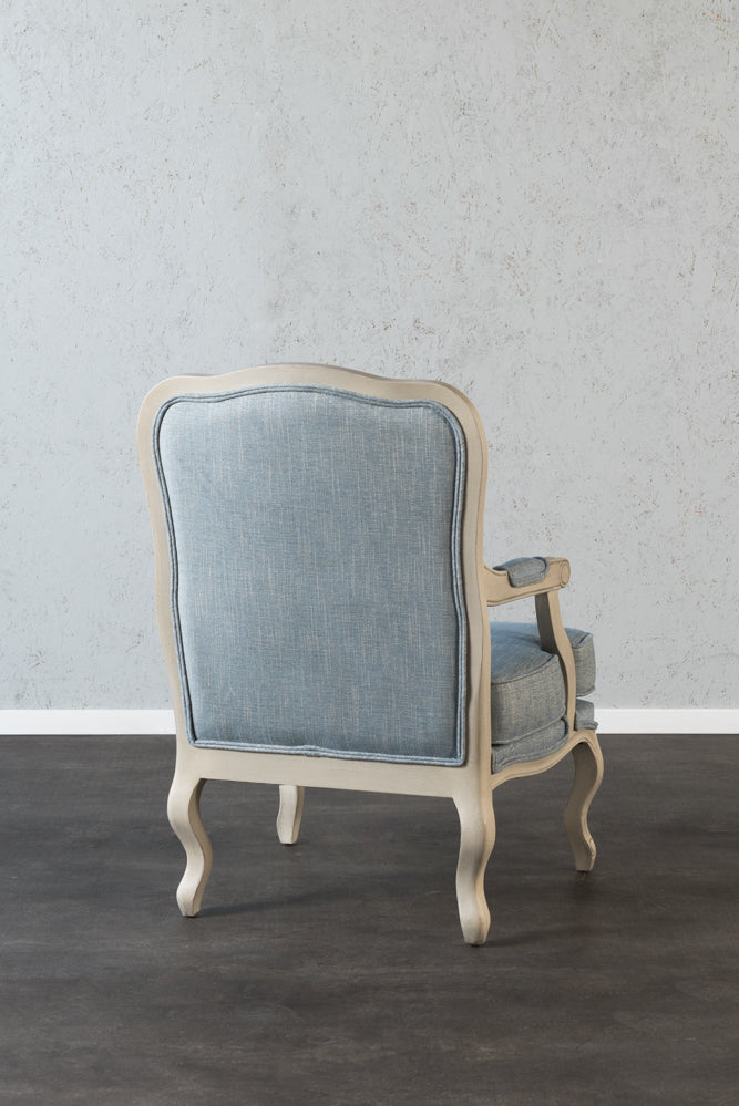 כורסא קטנה מקולקציית שאטו בד כחול עתיק