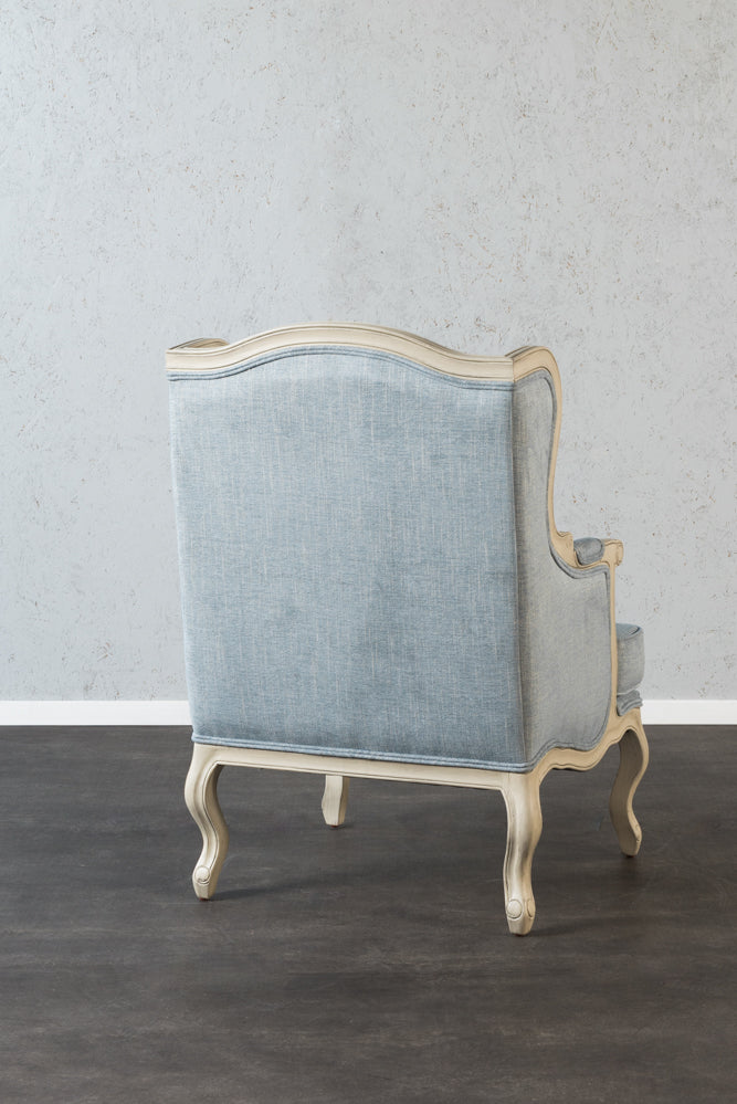 כורסא מקולקציית שאטו בד כחול עתיק