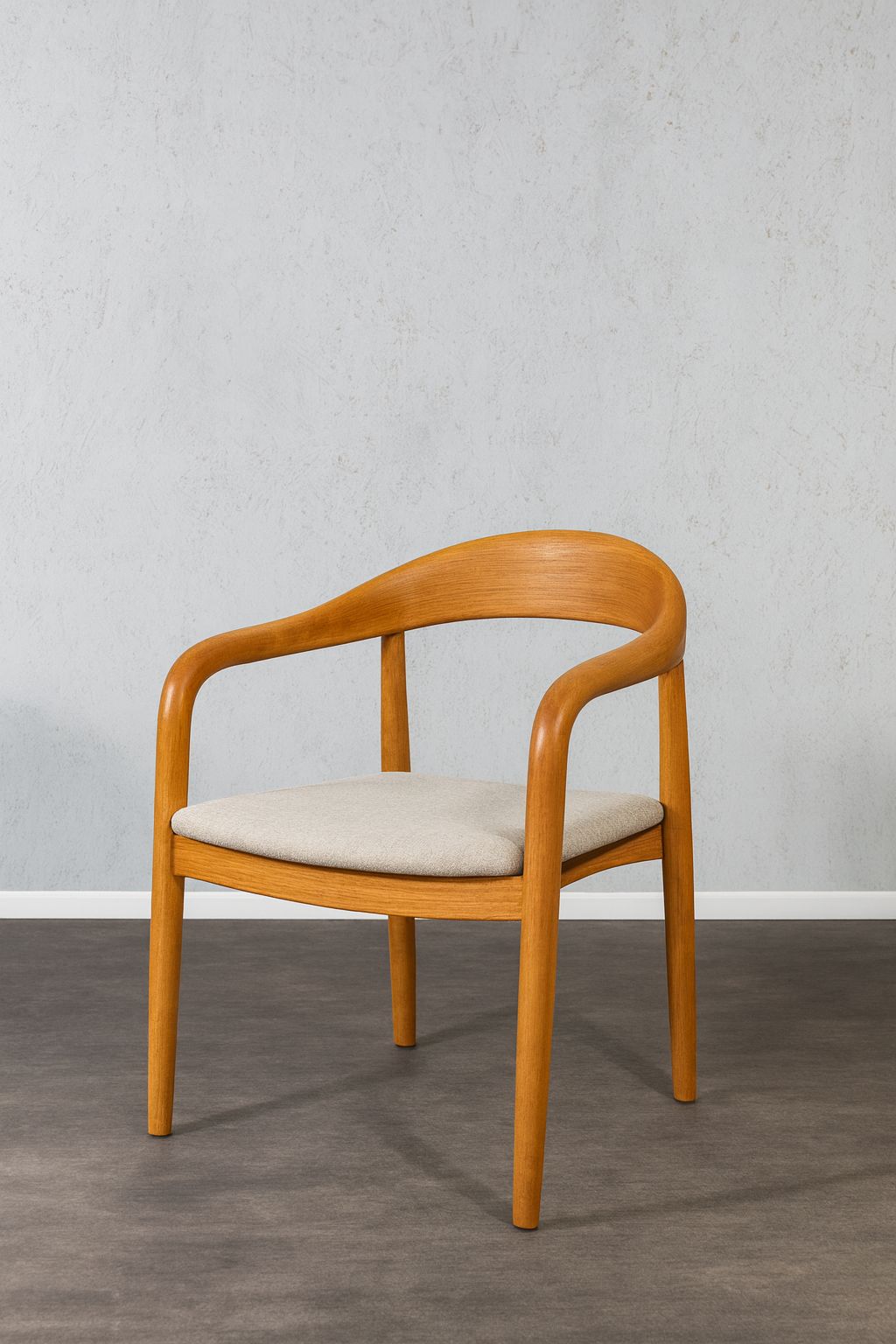 כיסא טוקיו עץ טבעי בד בז'