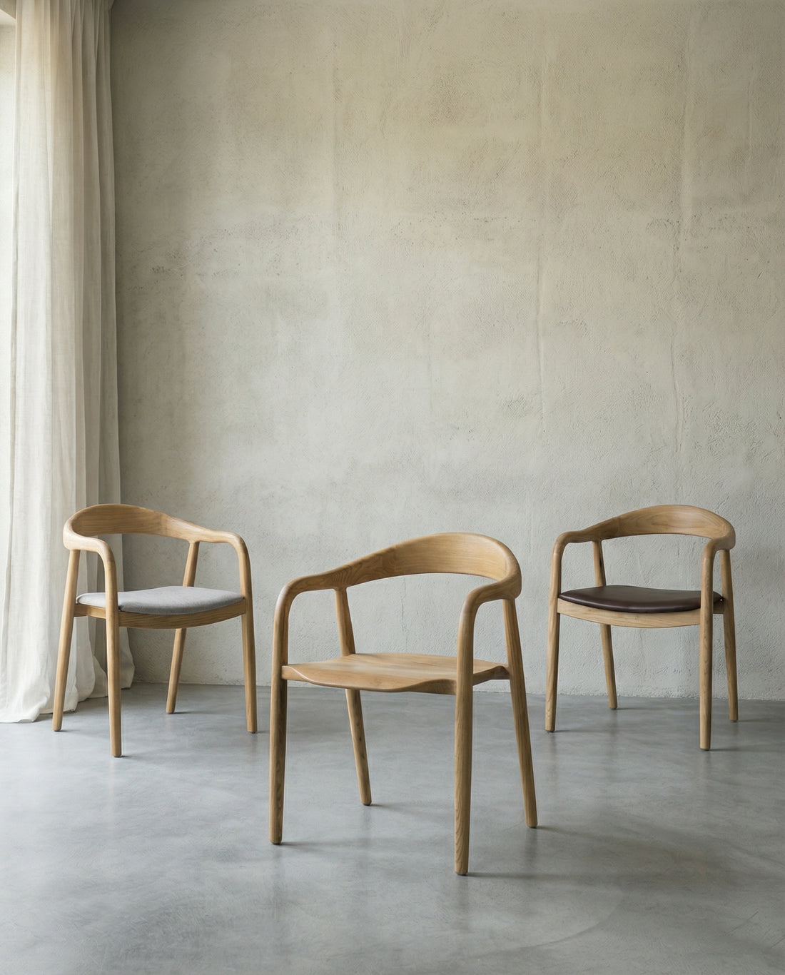 כיסא טוקיו עץ בהיר בד בז'