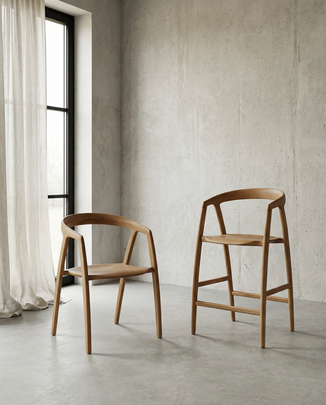 כיסא בר יפני גוון אחיד