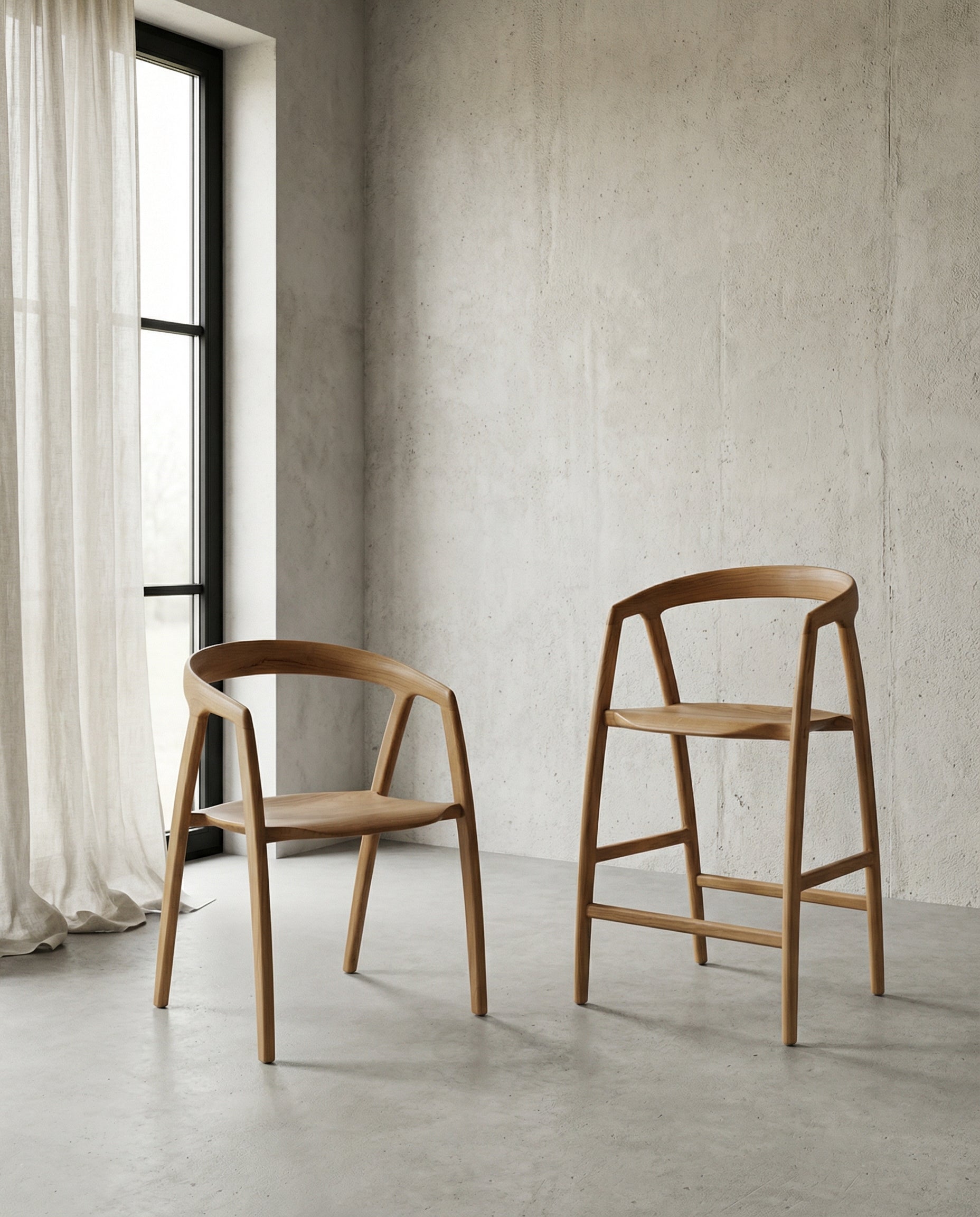 כיסא יפני עץ - גוון חום טבעי