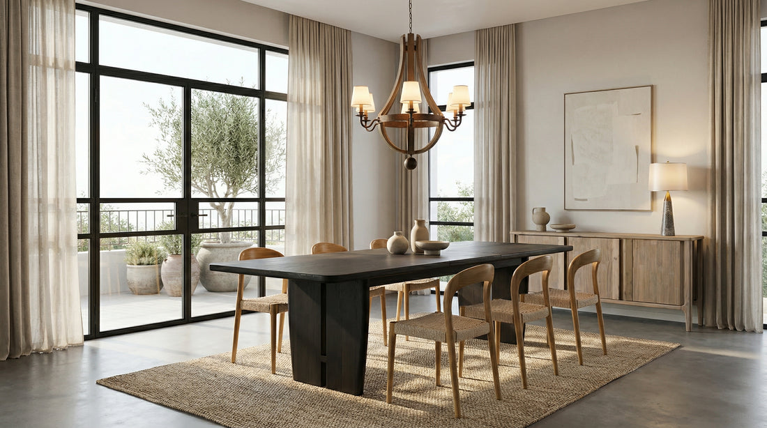 שולחן אוכל מעץ מקולקציית טרוורטין