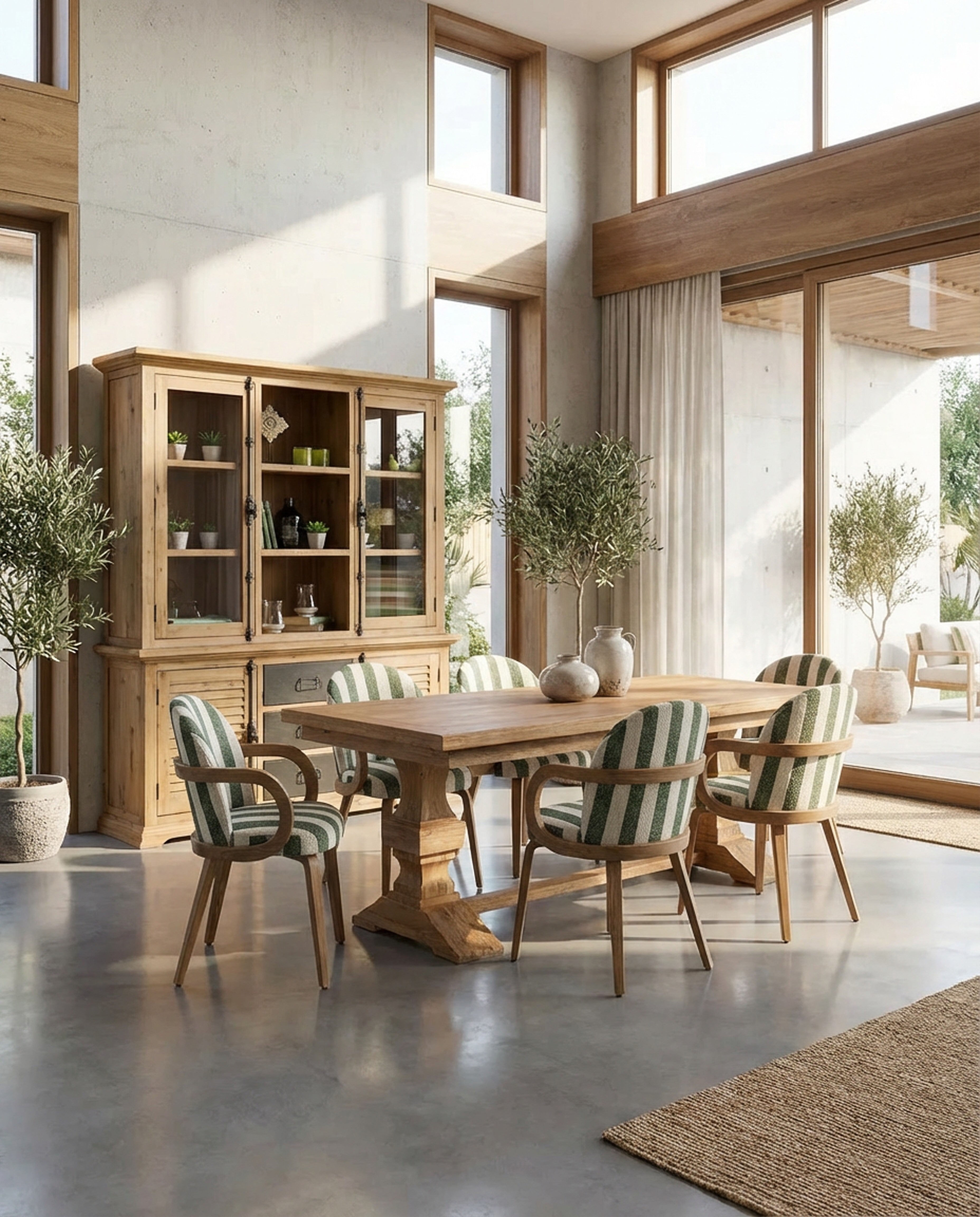 ויטרינה 3 דלתות עליון + תחתון מעץ מלא מקולקציית נורמנדי