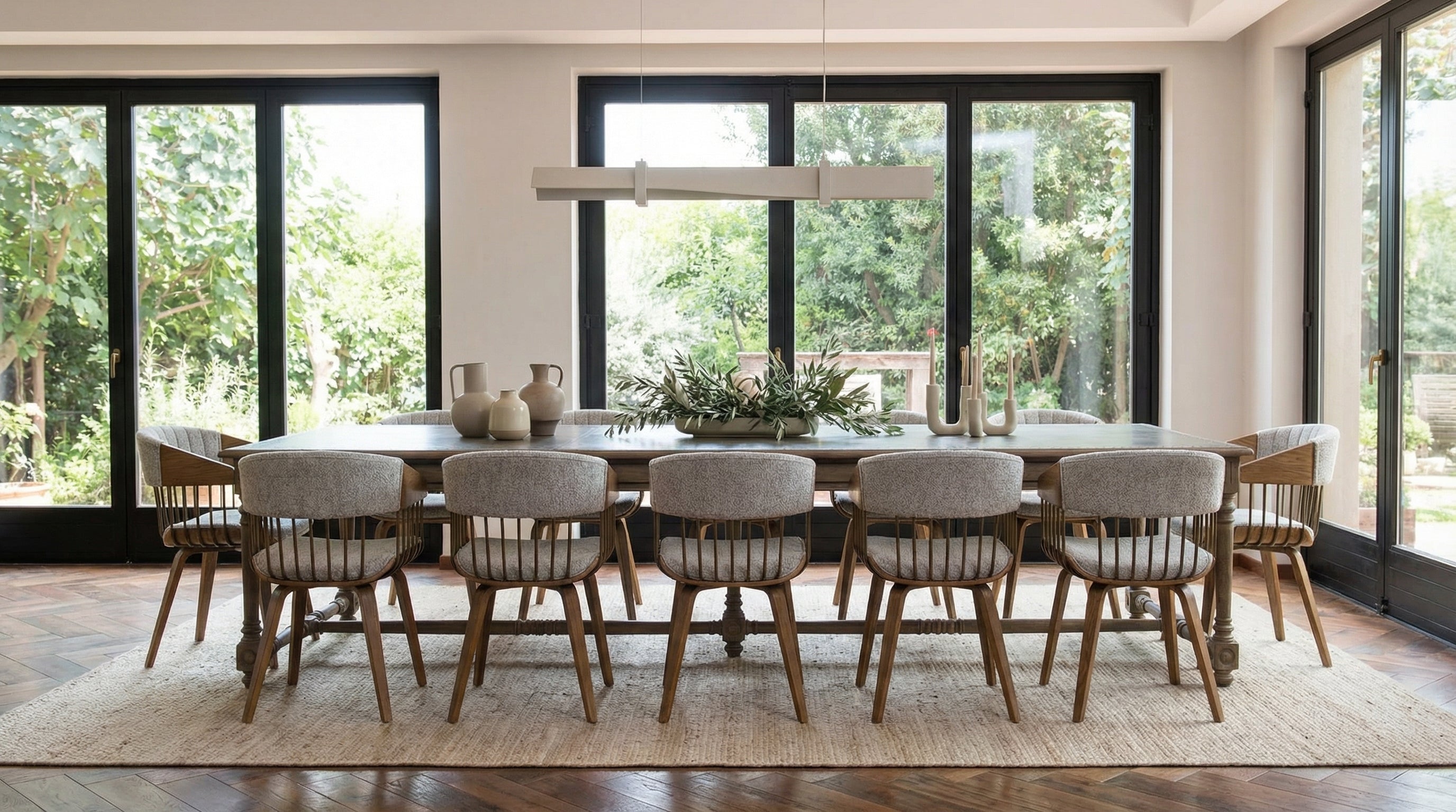 שולחן אוכל מעץ מלא פלטת פח מקולקציית נגרים