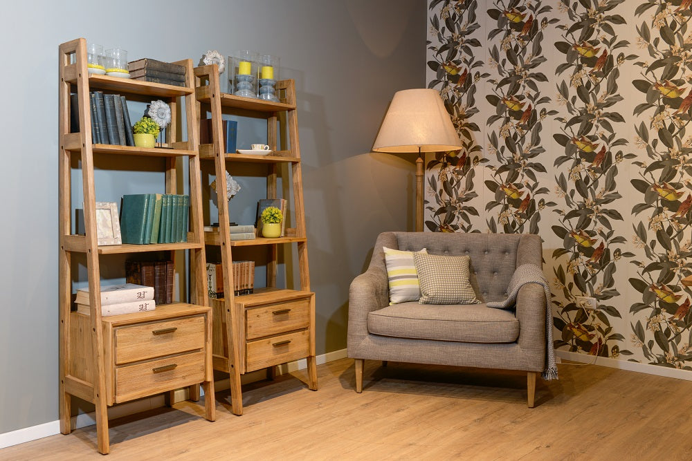 ספרייה מעץ מלא מקולקציית נורמנדי