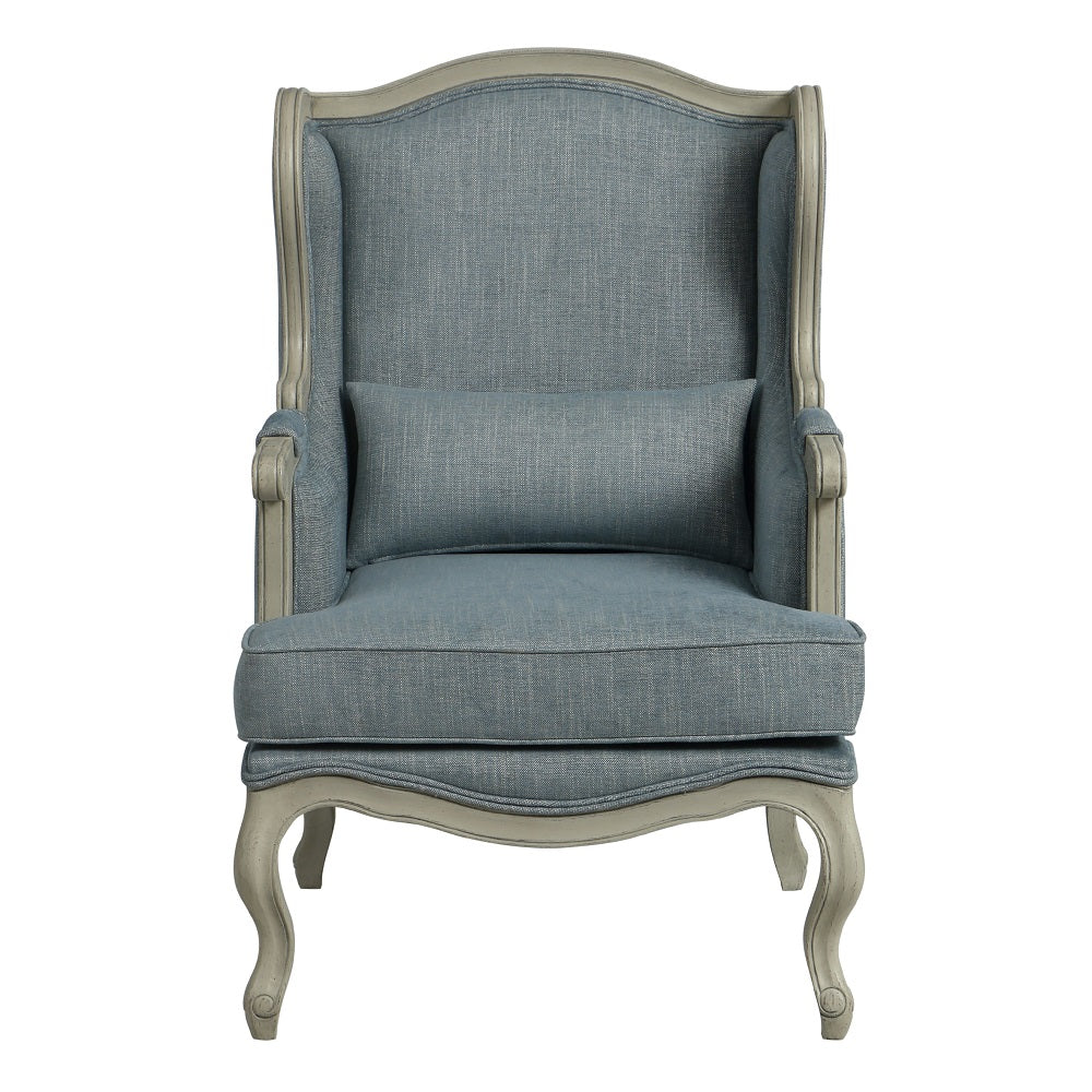 כורסא מקולקציית שאטו בד כחול עתיק