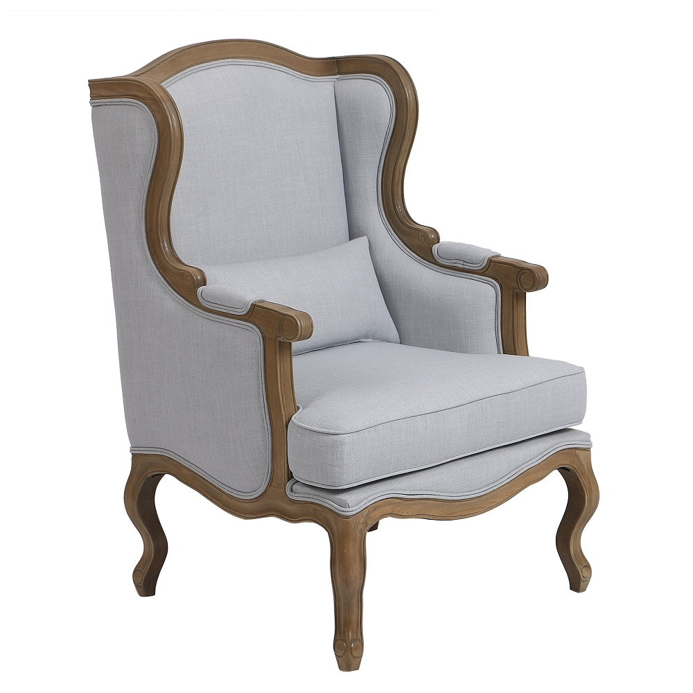 כורסא גדולה עץ אלון בד “קרח” - סוג ב'!