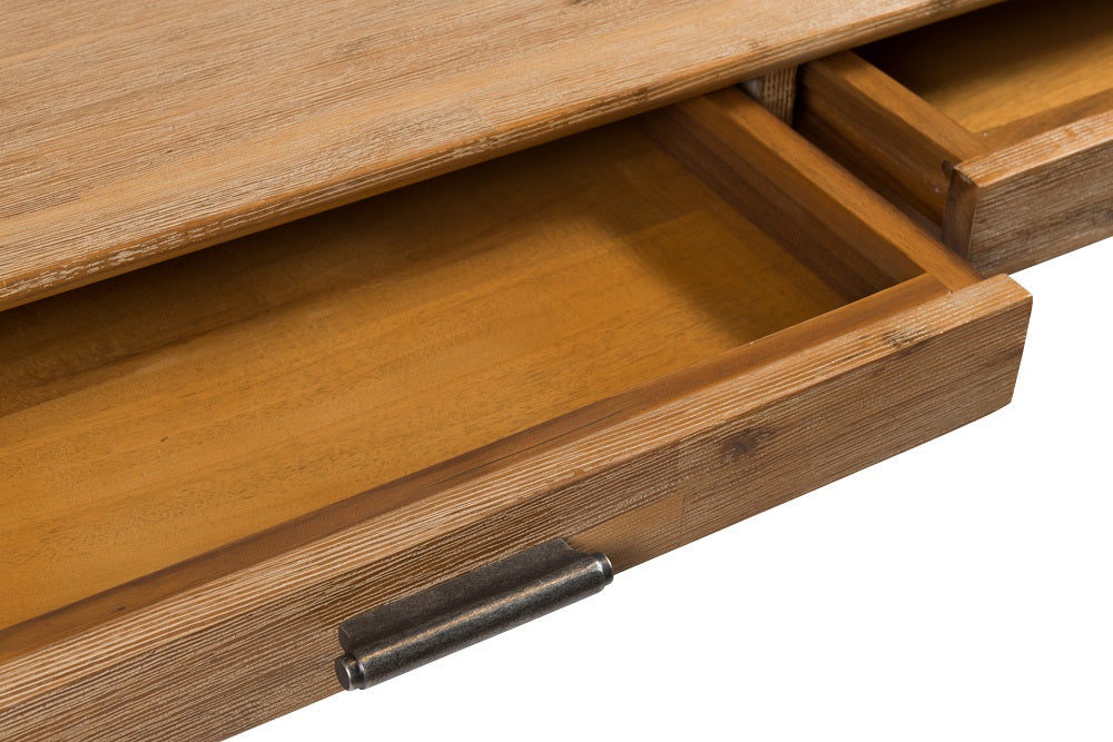 שולחן עבודה 2 מגירות מעץ מלא מקולקציית מטרו