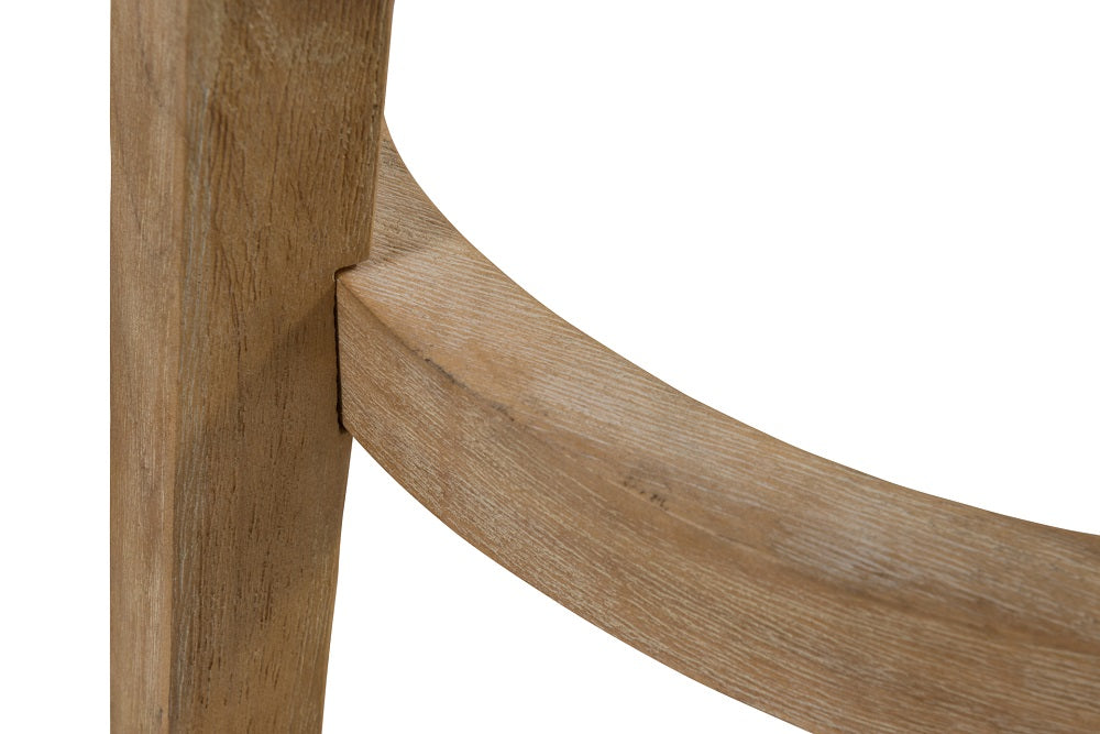 כיסא בר מעץ מלא מושב עגול צרפתי בד בז' בהיר !