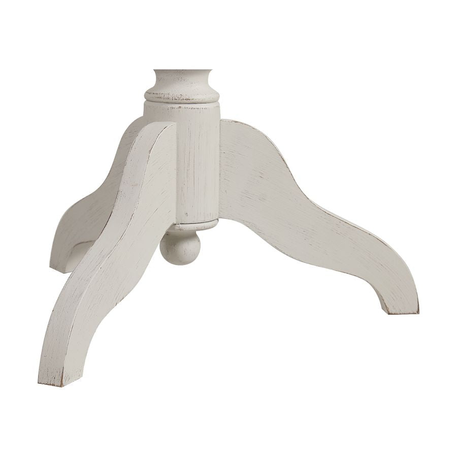 שולחן קפה עגול מעץ מלא מקולקציית שאטו בהיר (לבן עתיק)