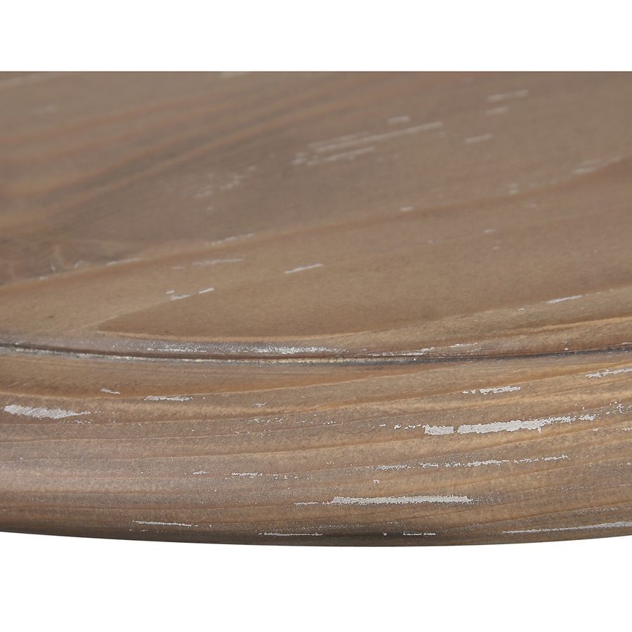 שולחן קפה עגול מעץ מלא מקולקציית שאטו בהיר (לבן עתיק)