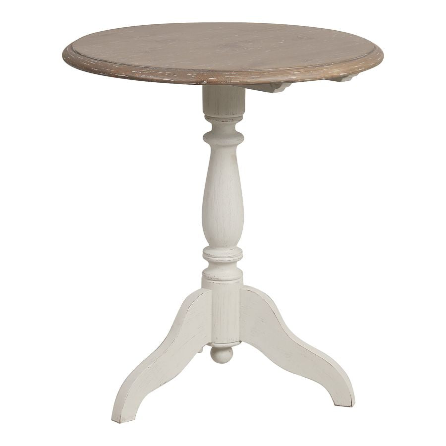 שולחן צד מעץ מלא בסנגון כפרי