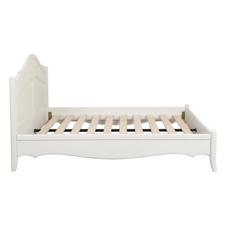 מיטה זוגית מעץ מקולקציית לוברון בגוון לבן 120/200