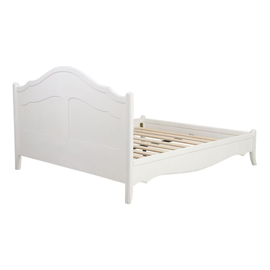 מיטה זוגית מעץ מקולקציית לוברון בגוון לבן 120/200