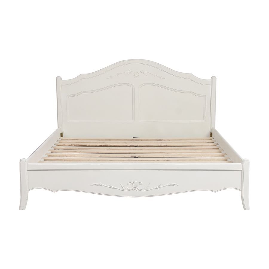 מיטה זוגית מעץ מקולקציית לוברון בגוון לבן 120/200